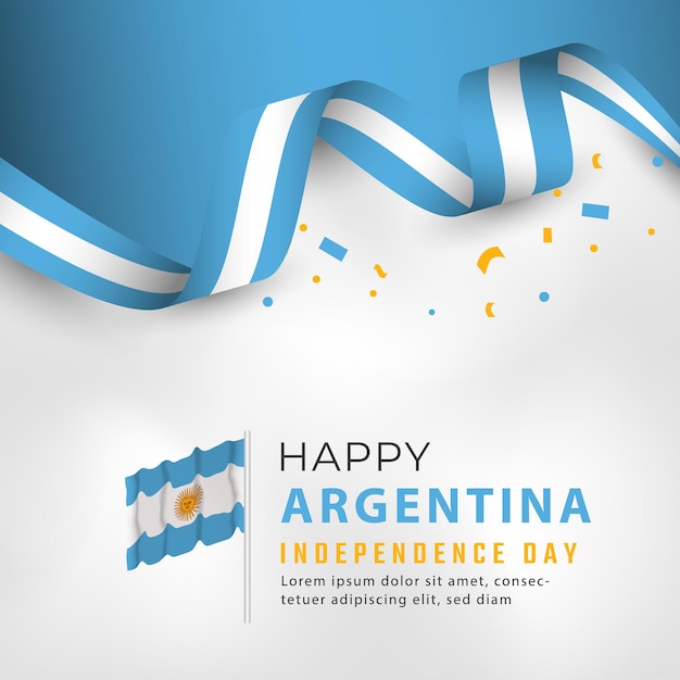 Feliz Día de la Independencia de Argentina 9 de julio Plantilla de diseño de vectores de celebración para cartel Banner