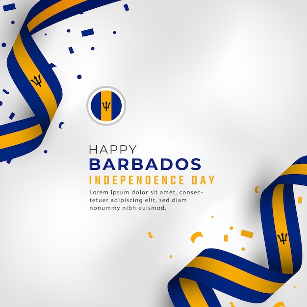 Vector feliz día de la independencia de barbados 30 de noviembre celebración de carteles banner publicidad saludo