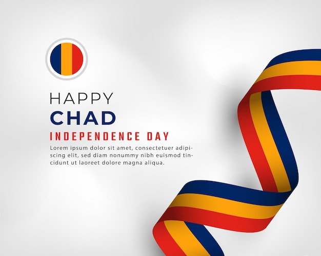 Vector feliz día de la independencia de chad 28 de noviembre celebración plantilla de ilustración de diseño vectorial para póster