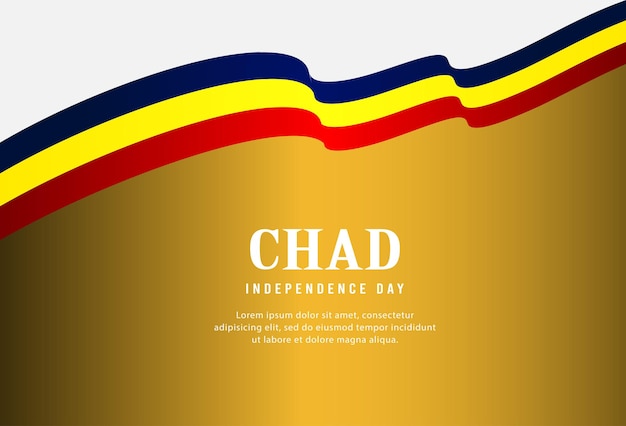 Feliz día de la independencia de Chad plantilla de fondo ilustración vectorial