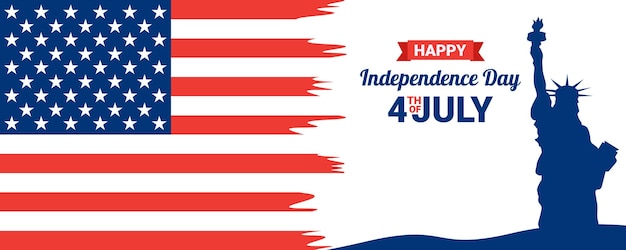 Vector feliz día de la independencia cuarto de julio fondo estandarte del día de la independiencia de los estados unidos ilustración vectorial