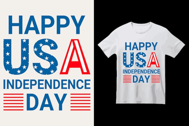 Feliz día de la independencia de los EE.UU. Diseño de camiseta Día de la Independencia de los Estados Unidos Tipografía