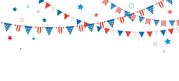 Vector feliz día de la independencia de estados unidos 2 de julio banner