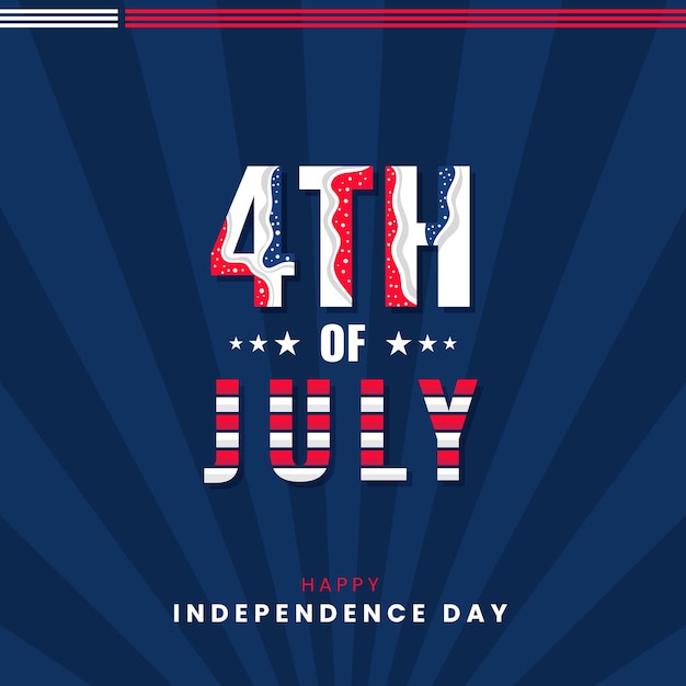 Feliz Día de la Independencia de los Estados Unidos 4 de julio Tarjeta de felicitación y cartel Diseño