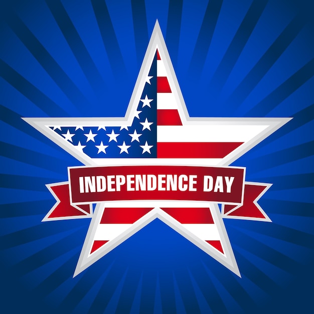 Feliz Día de la Independencia de los Estados Unidos insignia de estrella creativa elemento 3D de tarjeta postal