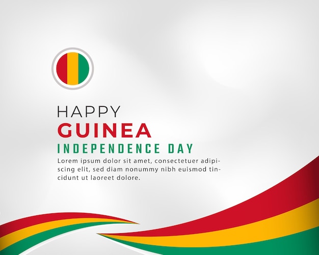 Feliz Día de la Independencia de Guinea Diseño vectorial para carteles publicitarios Tarjetas de felicitación