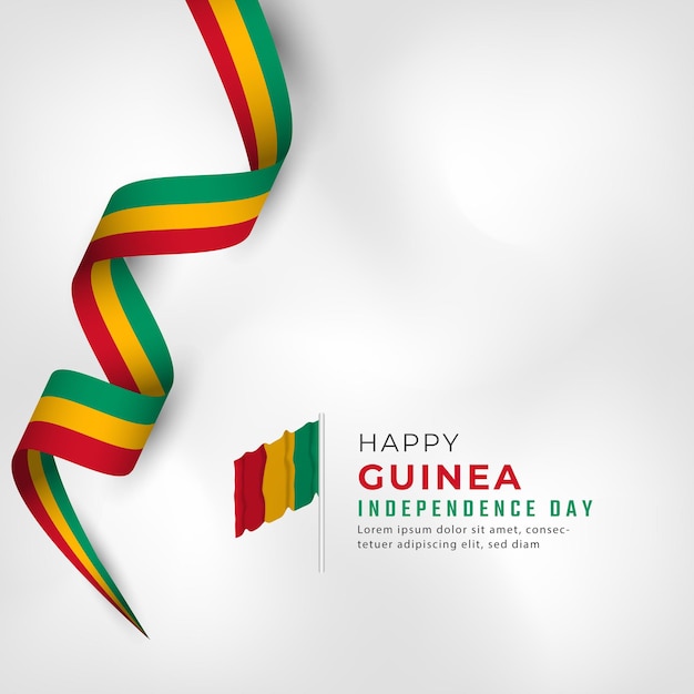 Feliz Día de la Independencia de Guinea Diseño vectorial para carteles publicitarios Tarjetas de felicitación