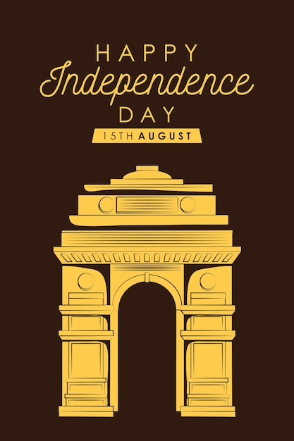 Feliz día de la independencia de la india con arco