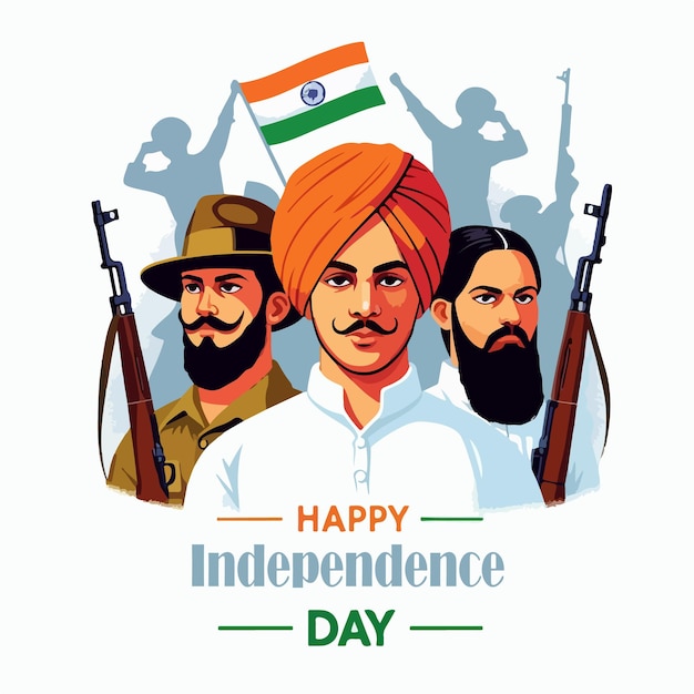 feliz día de la independencia de la India diseño de ilustración vectorial