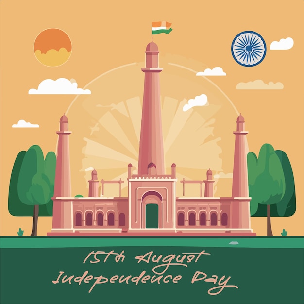 feliz día de la independencia de la India diseño de ilustración vectorial