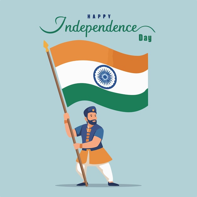 feliz día de la independencia de la India diseño de ilustración vectorial