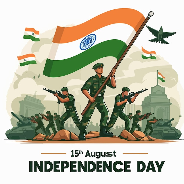feliz día de la independencia de la India diseño de ilustración vectorial