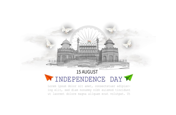 Vector feliz día de la independencia de la india ilustración vectorial