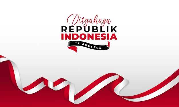 Feliz día de la independencia de indonesia diseño de banner de fondo