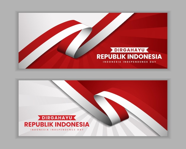 Feliz día de la independencia de Indonesia diseño de banner de fondo