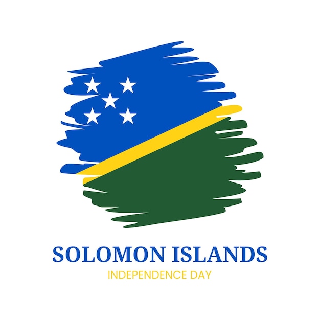 Feliz Día de la Independencia de las Islas Salomón con la bandera nacional en la ilustración de vector de textura grunge