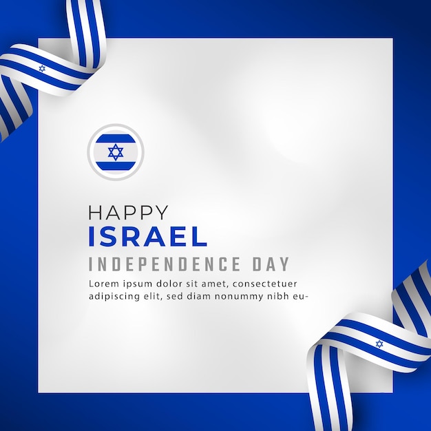 Feliz Día de la Independencia de Israel Celebración Vector Diseño para Poster Banner Publicidad Tarjeta de Felicitación