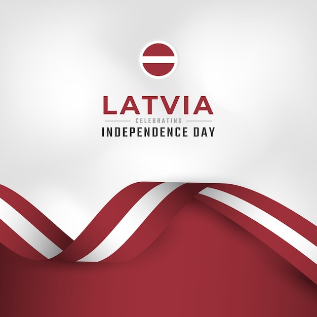Feliz Día de la Independencia de Letonia 18 de noviembre Celebración Plantillas de ilustración de diseño vectorial