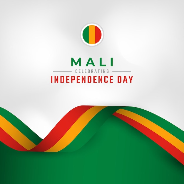 Feliz Día de la Independencia de Malí 22 de septiembre Celebración Cartel Banner Publicidad Tarjeta de felicitación