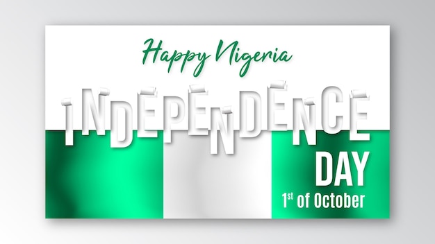 Feliz día de la independencia de Nigeria, celebración de la pancarta de octubre