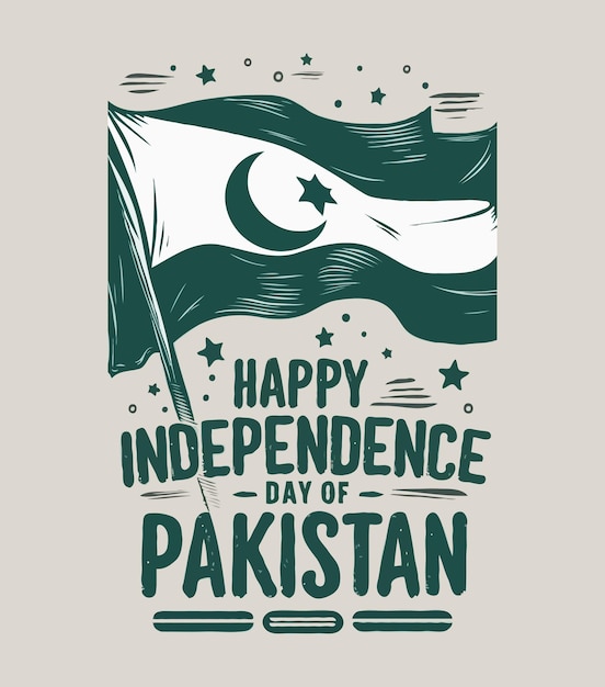 Vector feliz día de la independencia de pakistán