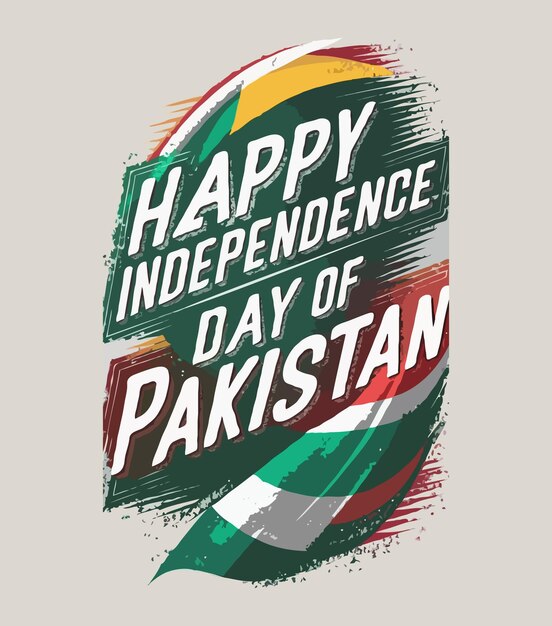 Vector feliz día de la independencia de pakistán