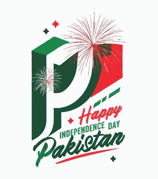 Vector feliz día de la independencia de pakistán