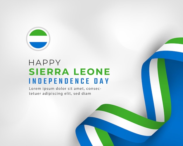 Feliz día de la independencia de sierra leona 27 de abril vector de celebración para carteles publicitarios