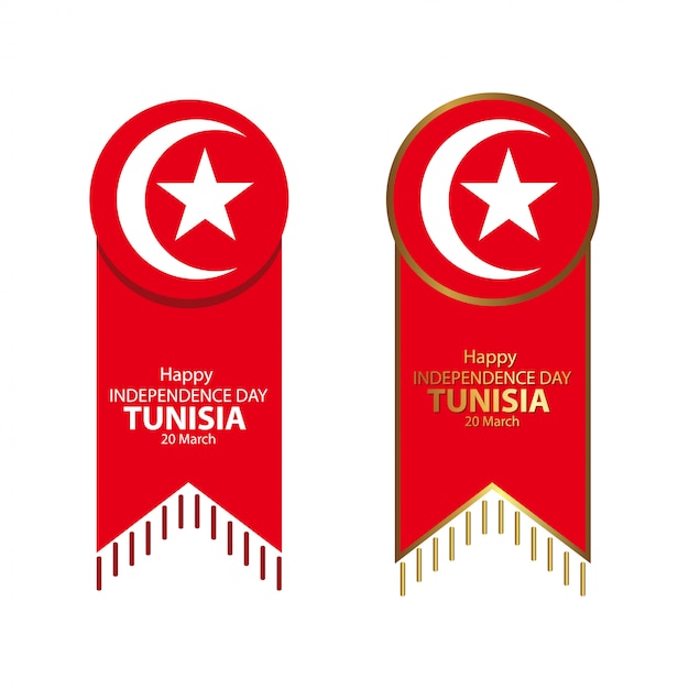 Vector feliz dia de la independencia tunez
