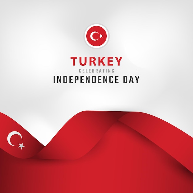 Feliz día de la independencia de turquía 29 de octubre celebración plantillas de ilustración de diseño vectorial