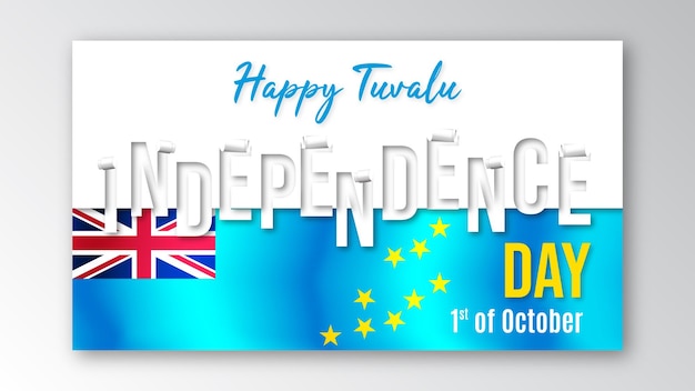 Feliz día de la independencia de tuvalu celebración de la bandera de octubre