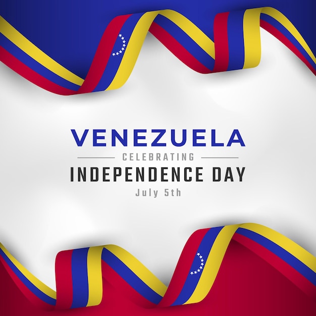 Vector feliz día de la independencia de venezuela, celebración del 5 de julio, plantilla de ilustración de diseño vectorial para poste