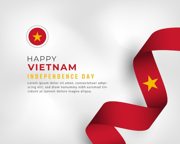 Feliz día de la independencia de vietnam 2 de septiembre celebración plantillas de ilustración de diseño vectorial