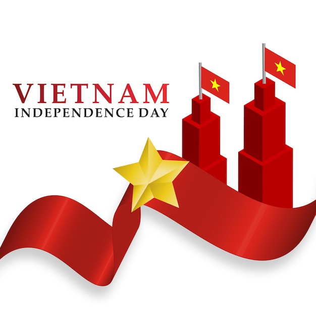 Vector feliz día de la independencia de vietnam
