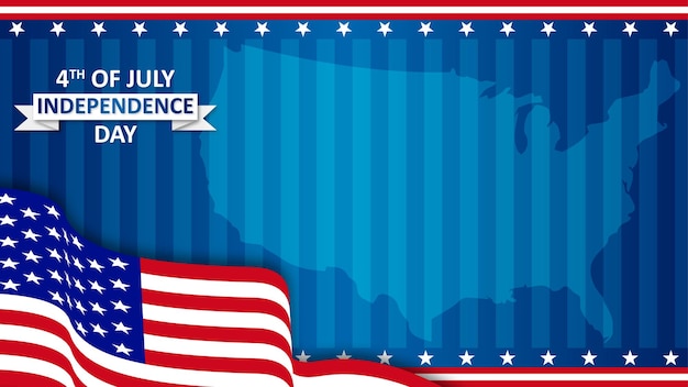 Feliz día de la independencia, volante de banner web del 4 de julio con papel tapiz de fondo del área de espacio de texto de copia