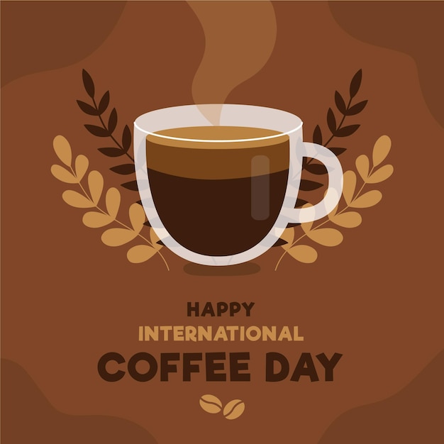 Feliz día internacional del café con vapor.