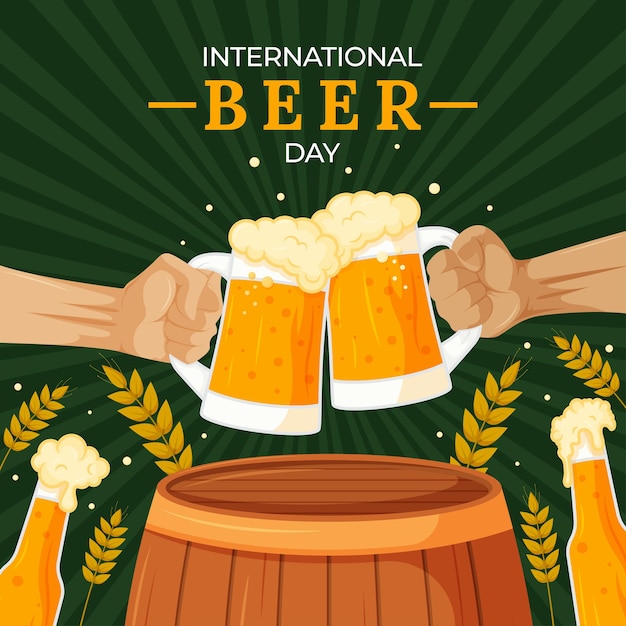 Feliz Día Internacional de la Cerveza con las dos manos siendo saludos