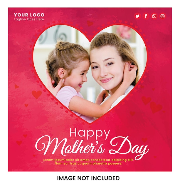 Feliz día internacional de las madres plantilla de publicación en las redes sociales