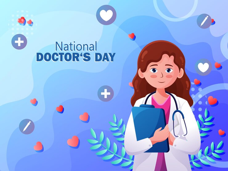 Feliz día internacional del médico Vector Illustration doctor039s día diseño de tarjeta de felicitación