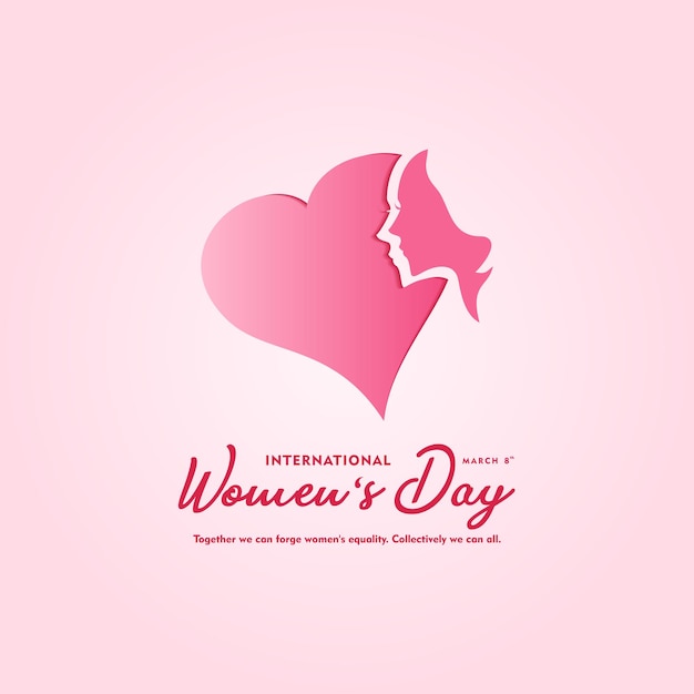 Feliz día internacional de la mujer 8 de marzo con hermosos colores y diseños femeninos.