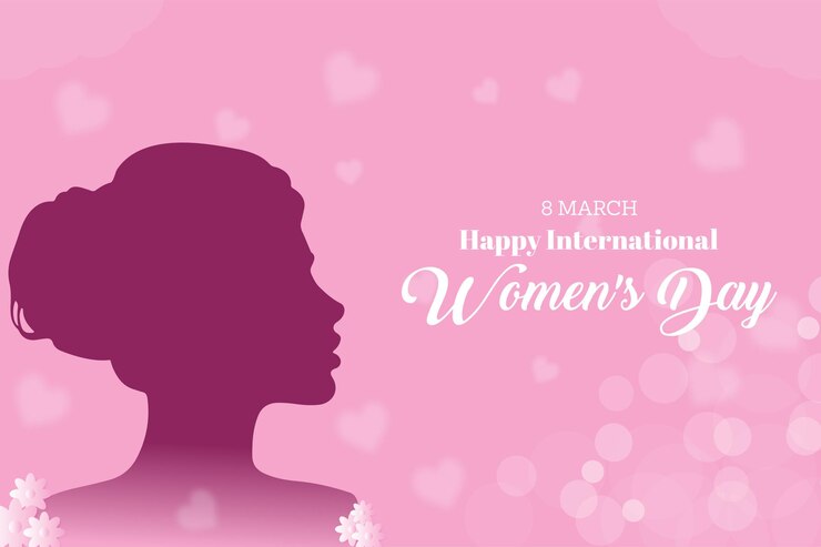 Feliz Día Internacional de la Mujer Banner Diseño vectorial de fondo