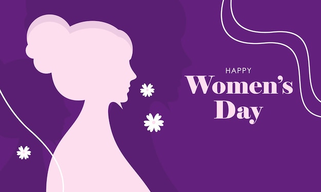 Feliz Día Internacional de la Mujer Diseño plano Diseño hermoso para mujeres para fondo y pancarta