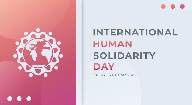 Feliz Día Internacional de la Solidaridad Humana Ilustración de diseño vectorial para pancartas de carteles de fondo