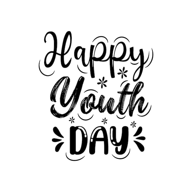 Feliz día de la juventud La tipografía del día de la amistad cita ilustraciones vectoriales con texto y elementos
