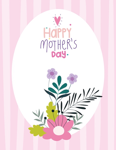 Vector feliz día de la madre, diseño de diseño de folleto de invitación de flores