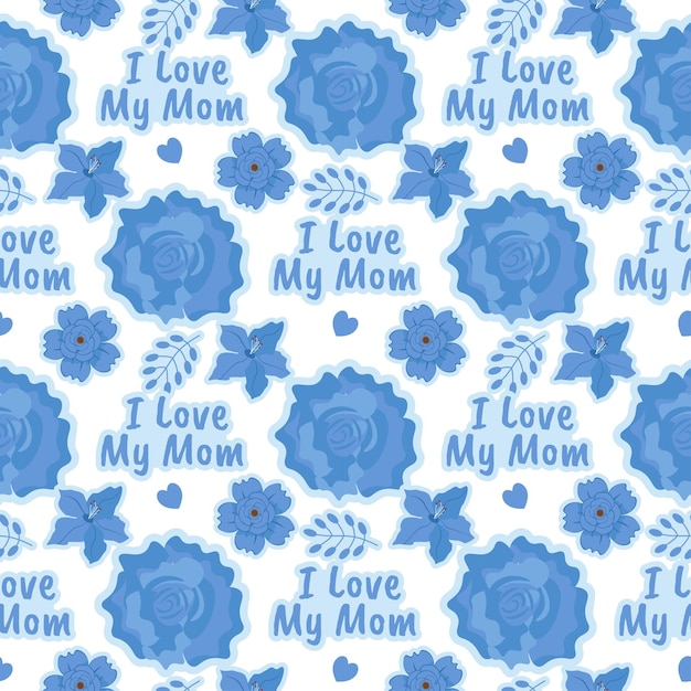 Feliz día de la madre Diseño de patrones sin fisuras en la plantilla de decoración de elementos Ilustración dibujada a mano
