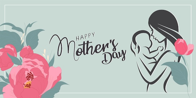 Feliz día de la madre elegante rotulación banner rosa caligrafía vector texto y corazón en el fondo del marco para el día de la madre la mejor tarjeta de felicitación de mamá