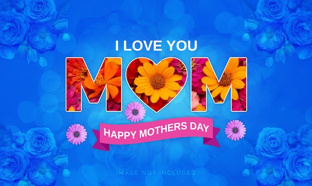 Feliz Día de la Madre I Live You Mom Concepto de anuncio de Instagram Plantilla de fondo de redes sociales