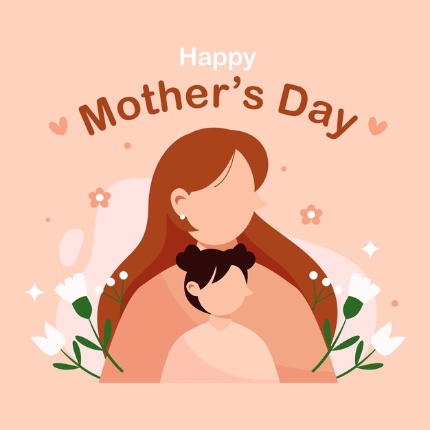 Feliz día de la madre ilustración plana