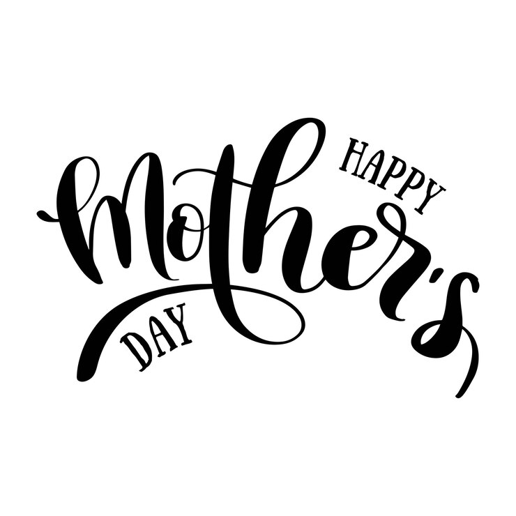Feliz día de la madre letras dibujadas a mano. Postal de vacaciones Ilustración de caligrafía en blanco.